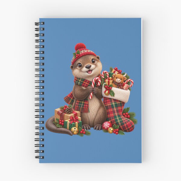 Item preview, Cute Scottish Otter Filling a Christmas Stocking designed and sold by MaedK.