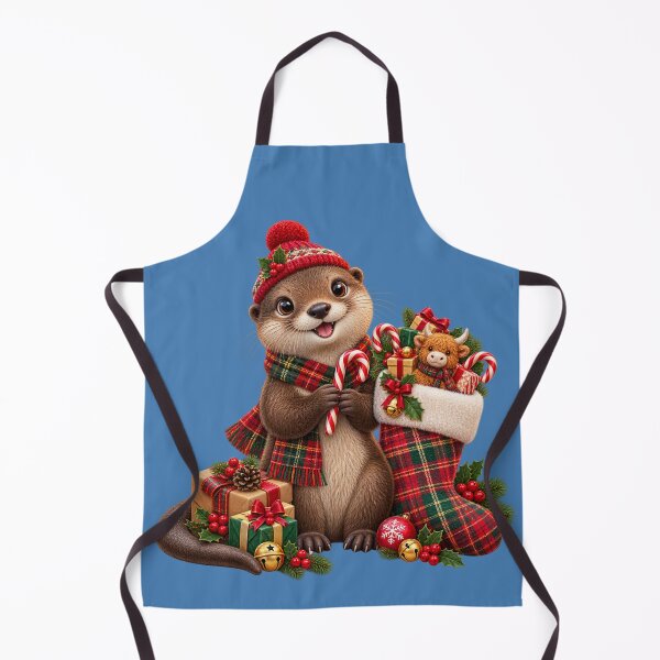 Item preview, Cute Scottish Otter Filling a Christmas Stocking designed and sold by MaedK.