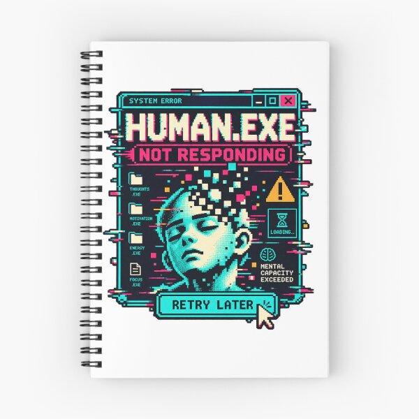 Item preview, Human.exe Not Responding – Retro Computer Glitch designed and sold by Azagthoth.