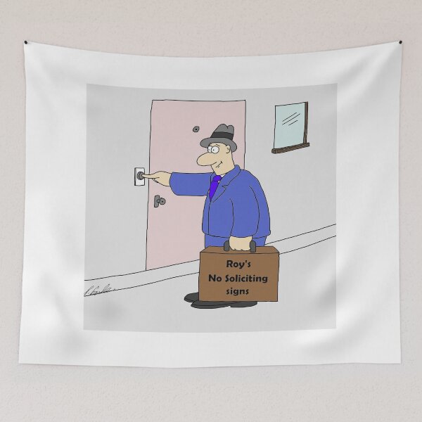 Item preview, Man selling no solicitation signs designed and sold by Sneerze.