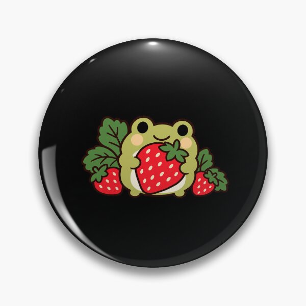 Item preview, Cute Cottagecore Frog Hugging a Ripe Strawberry designed and sold by AMICO77.