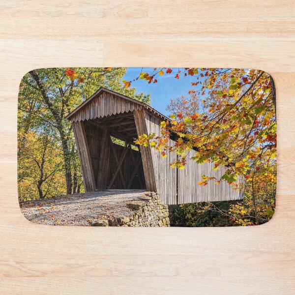 Item preview, Switzer Covered Bridge in Autumn designed and sold by gotucoveredart.