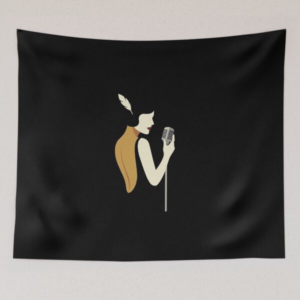 Item preview, Minimalist 1920s Jazz Singer with Vintage Microphone designed and sold by AgdBol.