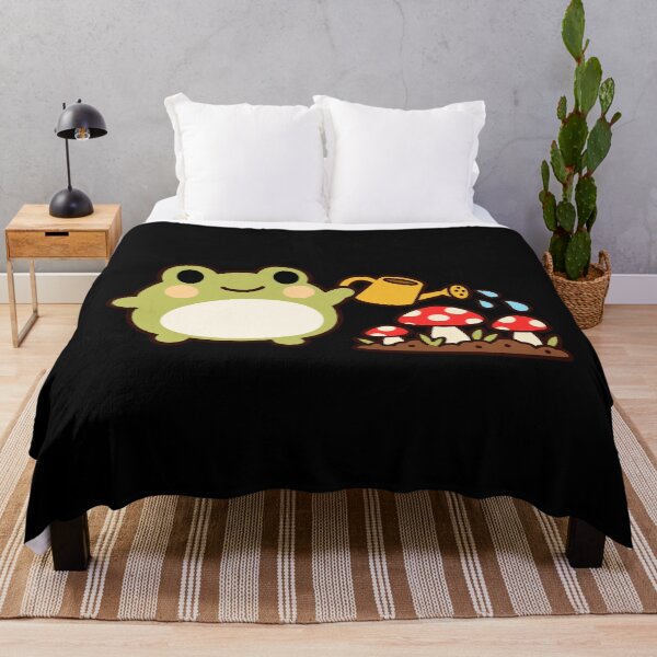Item preview, Cute Cottagecore Frog Watering a Mushroom Garden designed and sold by AMICO77.