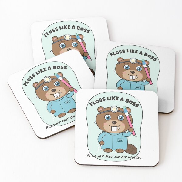 Item preview, Floss Like a Boss, Funny Beaver Dentist designed and sold by atedesigns.