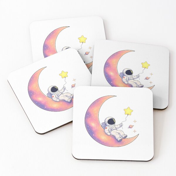Item preview, Astronaut Relaxing On Crescent Moon Art designed and sold by Shop of Wonders.