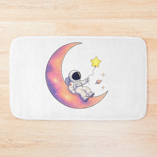 Item preview, Astronaut Relaxing On Crescent Moon Art designed and sold by Shop of Wonders.