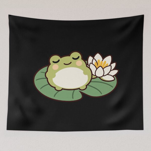 Item preview, Cute Cottagecore Frog Napping on a Lily Pad designed and sold by AMICO77.