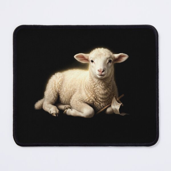 Item preview, Lamb of God with Cross and White Ribbon designed and sold by Krasnovaovaova.