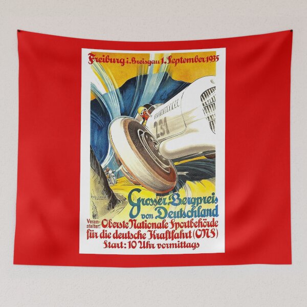 Item preview, FREIBURG : Vintage 1935 Deutschland Grand Prix Auto Print designed and sold by posterbobs.