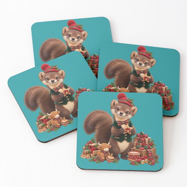 Item preview, Cute Scottish Pine Marten Christmas Toy Maker designed and sold by MaedK.