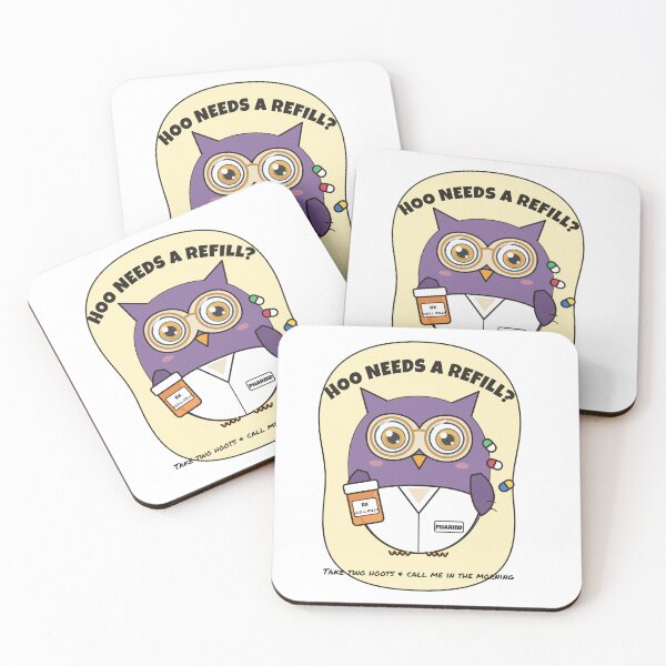 Item preview, Hoo Needs a Refill? Funny Owl Pharmacist designed and sold by atedesigns.