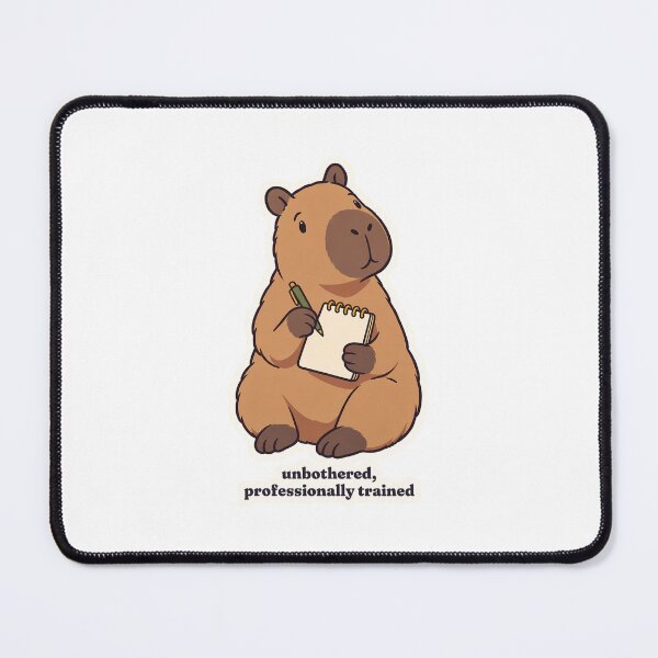 Item preview, Calm Capybara Therapist with Notepad Unbothered designed and sold by OuqCreations.