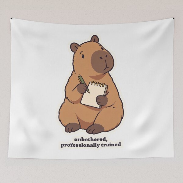 Item preview, Calm Capybara Therapist with Notepad Unbothered designed and sold by OuqCreations.
