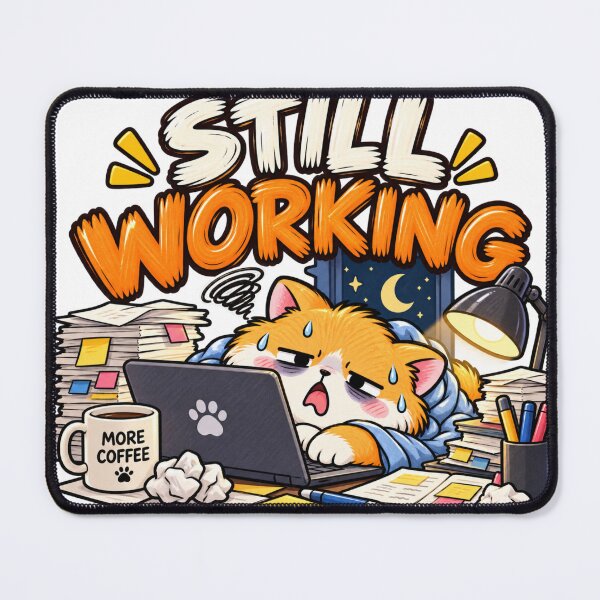 Item preview, Still Working – Funny Hamster Working Late 메인 태그 designed and sold by Moonya26.