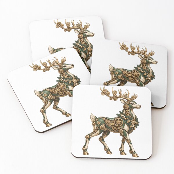 Item preview, Clockwork Reindeer Bronze Gears Christmas Deer Art designed and sold by TeNovaStudio.