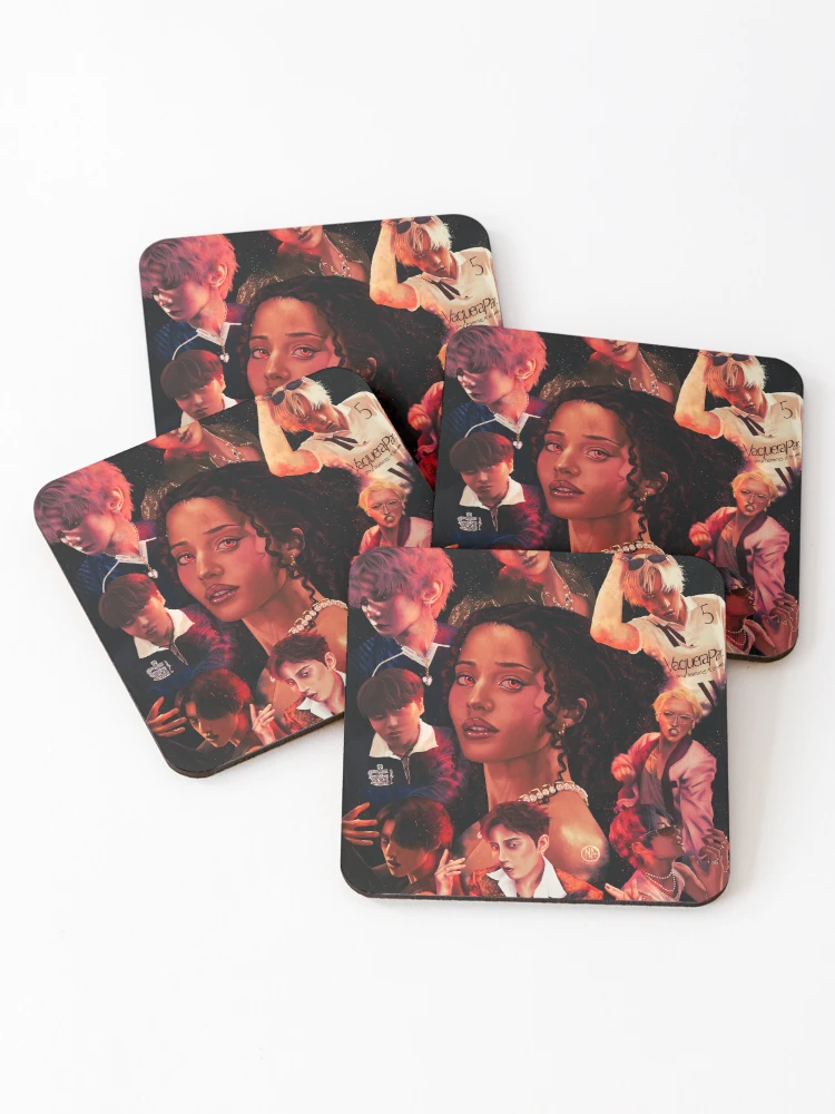 Thumbnail 1 of 5, Coasters (Set of 4), BAD - ATEEZ designed and sold by InaDoesArt.