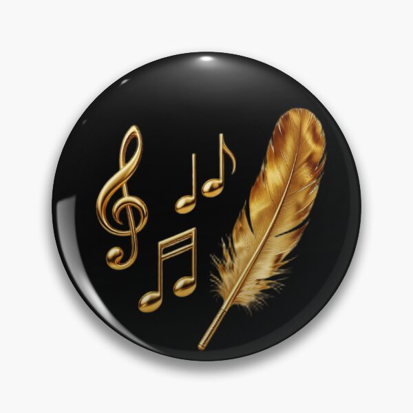 Item preview, Solenne Gold Feathers and Musical Notes designed and sold by Solenne Music.