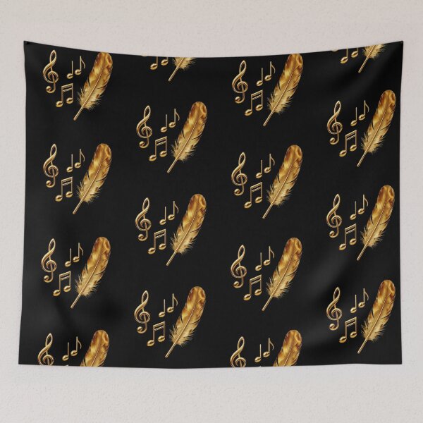 Item preview, Solenne Gold Feathers and Musical Notes designed and sold by Solenne Music.