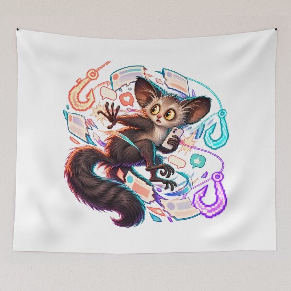Item preview, Funny Aye Aye Escaping Online Ragebait Cute Weird Animal Art for Shirts Stickers Mugs and Gifts designed and sold by Oddly Tiny Zoo.