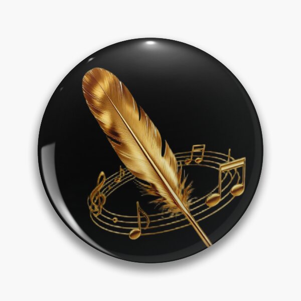 Item preview, Solenne Gold Feather and Musical Notes designed and sold by Solenne Music.