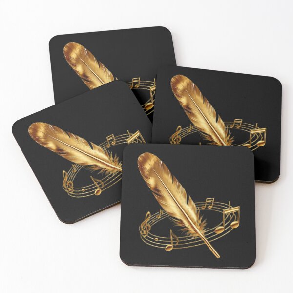 Item preview, Solenne Gold Feather and Musical Notes designed and sold by Solenne Music.