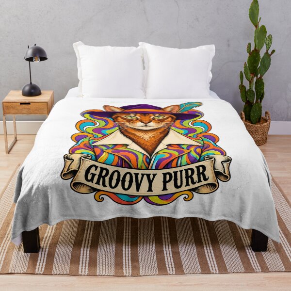 Item preview, Groovy Purr Cat Psychedelic 60s designed and sold by Old's Cool Cat Studio.
