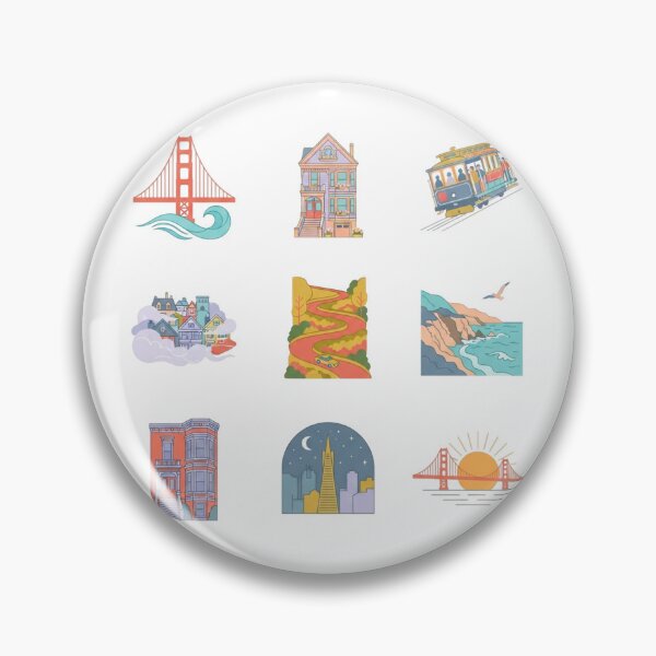 Item preview, o Aesthetic Landmarks and Icons Sticker Sheet designed and sold by mood-draftsman.