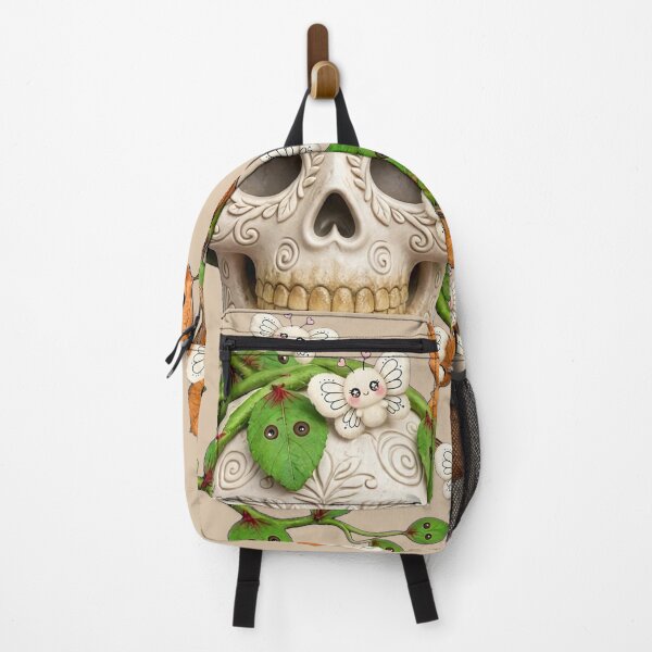 Item preview, Kawaii Sugar Skull with Cute Butterflies and Vines designed and sold by Dhiraaj.