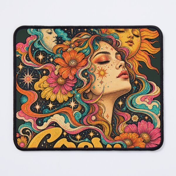 Item preview, COSMIC DAYDREAM Psychedelic Indie Rock Vintage Art designed and sold by KrungiT Design .