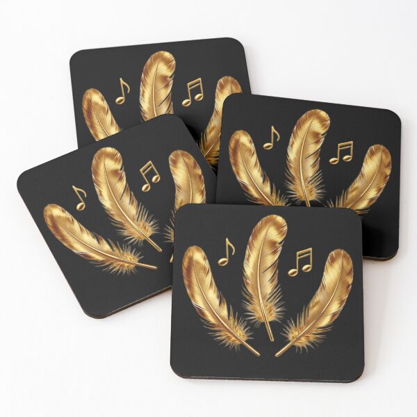 Item preview, Solenne Gold Feathers and Musical Notes designed and sold by Solenne Music.
