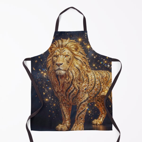 Item preview, Majestic Golden Diamond Lion Art – Regal Glitter Sparkle Big Cat designed and sold by MargaretWiktor.