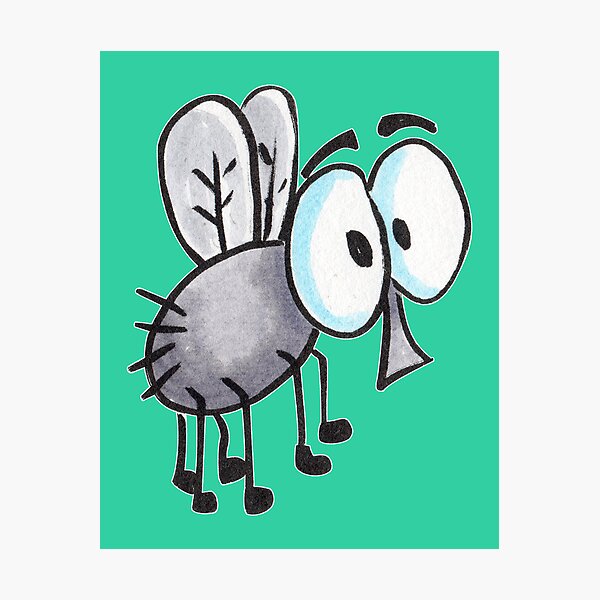 Item preview, Funny Gray Cartoon Housefly with Big Eyes designed and sold by Doodle Moon Studios.