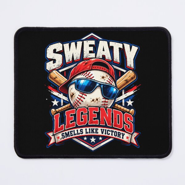 Item preview, Sweaty Legends Smells Like Victory Funny Baseball Player Fan Sports Humor Baseball Cap Sunglasses Crossed Bats designed and sold by 519xdesign.