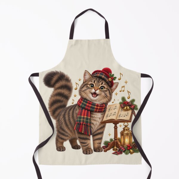 Item preview, Cute Scottish Wildcat Christmas Carol Singer designed and sold by MaedK.
