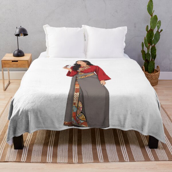 Item preview, Tibetan-Inspired Woman – Traditional Dress Illustration designed and sold by Truth Pixel.