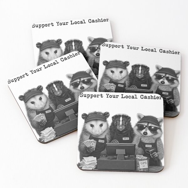 Item preview, Cashier Shirt, Funny Raccoon Possum Skunk Cashier Tee, Retail Worker Gift, Cashier Appreciation Gift designed and sold by anouaroh.