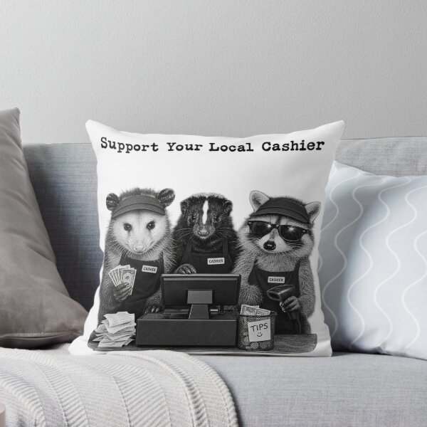 Item preview, Cashier Shirt, Funny Raccoon Possum Skunk Cashier Tee, Retail Worker Gift, Cashier Appreciation Gift designed and sold by anouaroh.