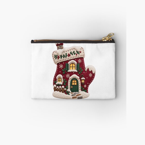 Item preview, Cozy Mitten Cottage Snowy Winter House Art designed and sold by TeNovaStudio.