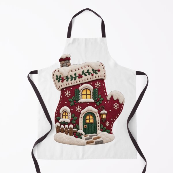 Item preview, Cozy Mitten Cottage Snowy Winter House Art designed and sold by TeNovaStudio.