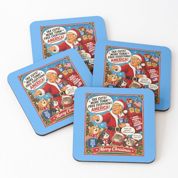 Item preview, Santa’s Big Promises: Campaign Promise Christmas Satire with Skeptical Cats designed and sold by SammyMorry.