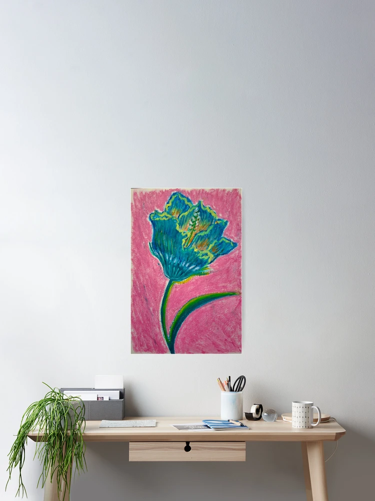 Thumbnail 2 of 3, Poster, Flower blu designed and sold by Risunkite.