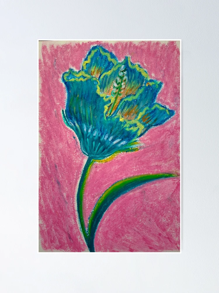 Thumbnail 1 of 3, Poster, Flower blu designed and sold by Risunkite.