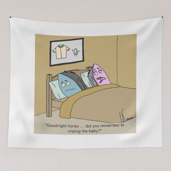 Item preview, Iron wife asking husband if he unplugged the baby designed and sold by Sneerze.