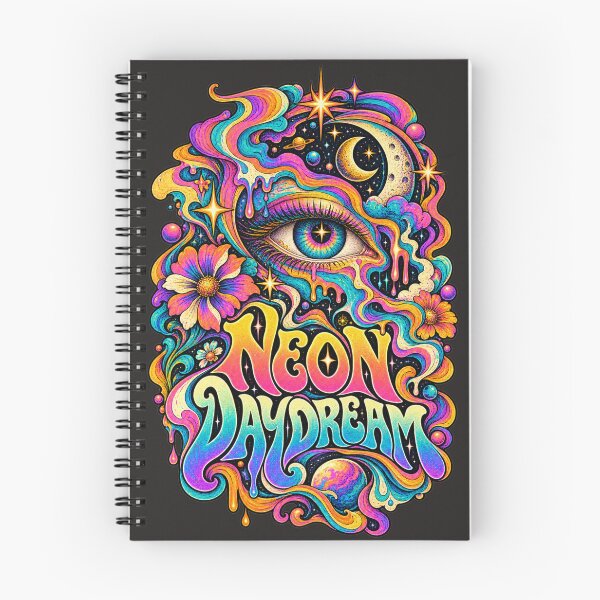 Item preview, NEON DAYDREAM Psychedelic Indie Rock Art designed and sold by KrungiT Design .