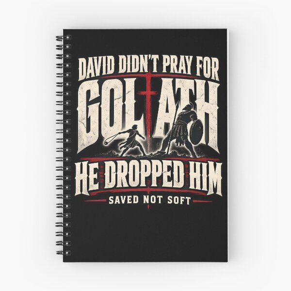 Item preview, David Didn’t Pray for Goliath He Dropped Him – Saved Not Soft Christian Warrior Humor designed and sold by PosiMCreations.