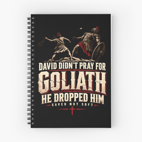 Item preview, David Didn’t Pray for Goliath He Dropped Him – Saved Not Soft Christian Warrior Humor designed and sold by PosiMCreations.