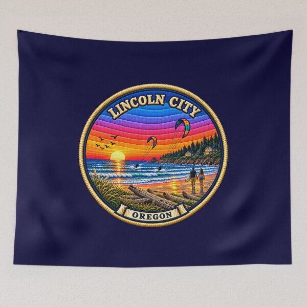 Item preview, Lincoln City Oregon Coast Badge designed and sold by Swanny's Custom T-shirt and Gift Designs.