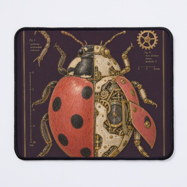 Item preview, Ladybug Natura et Machina Cyber Renaissance Entomological Plate designed and sold by DMarquiseArt.