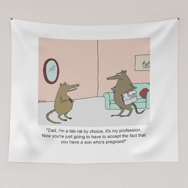 Item preview, Lab rat defending his choice to his Dad designed and sold by Sneerze.